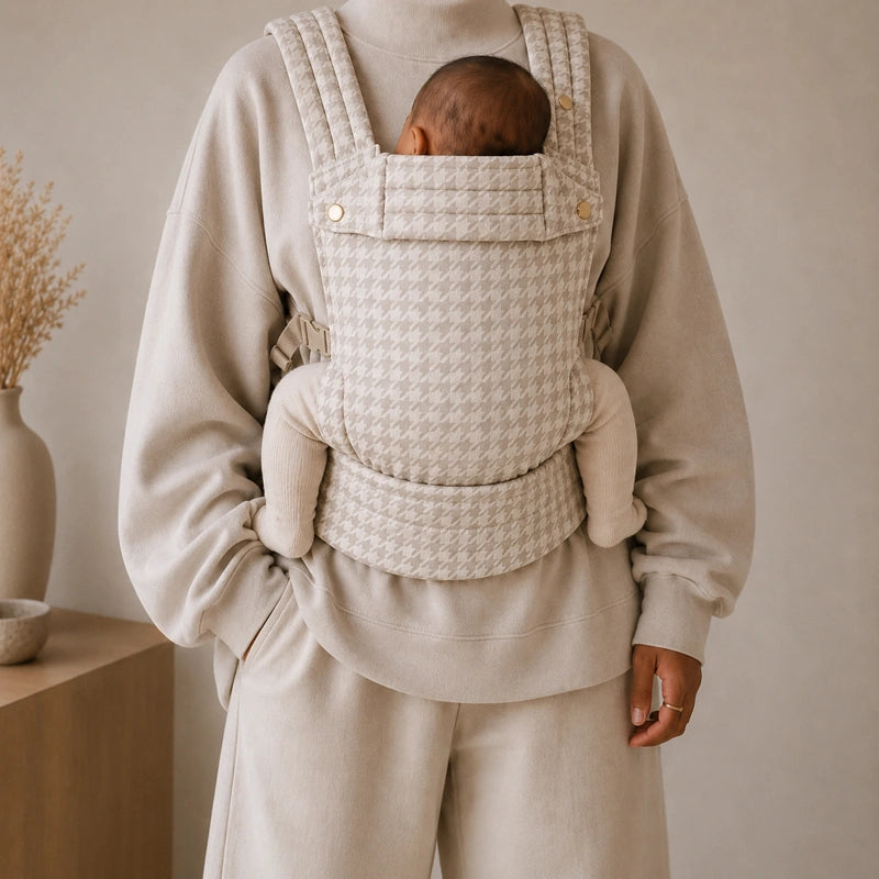 Porte-Bébé Physiologique Pied-de-Poule Naturel