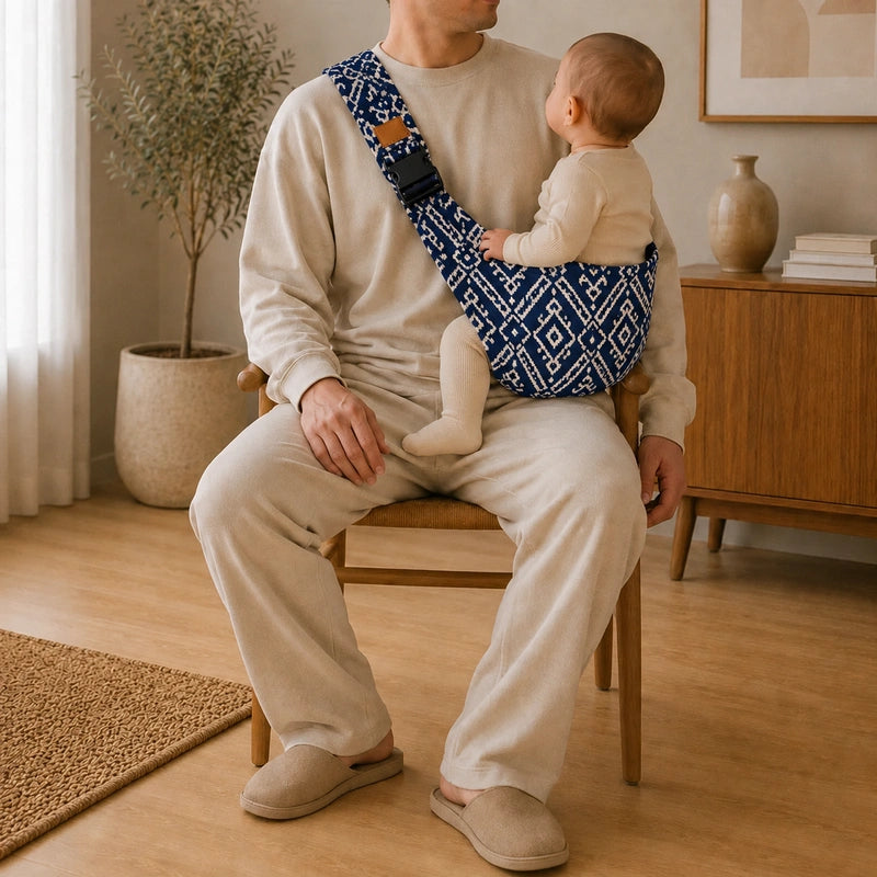 Porte-Bébé Hanche Aztèque Marine