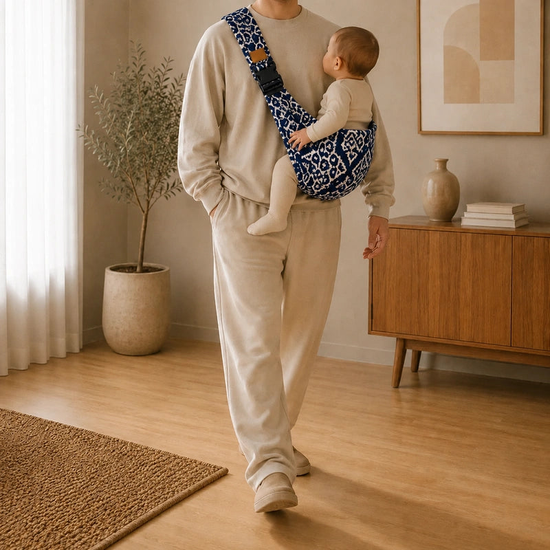 Porte-Bébé Hanche Aztèque Marine