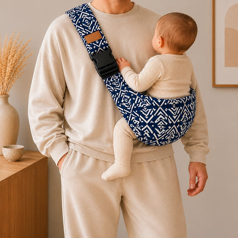 Porte-Bébé Hanche Aztèque Marine