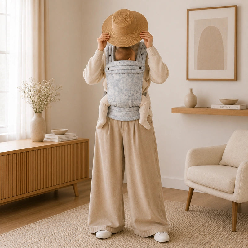 Porte-Bébé Physiologique Gris Marbré