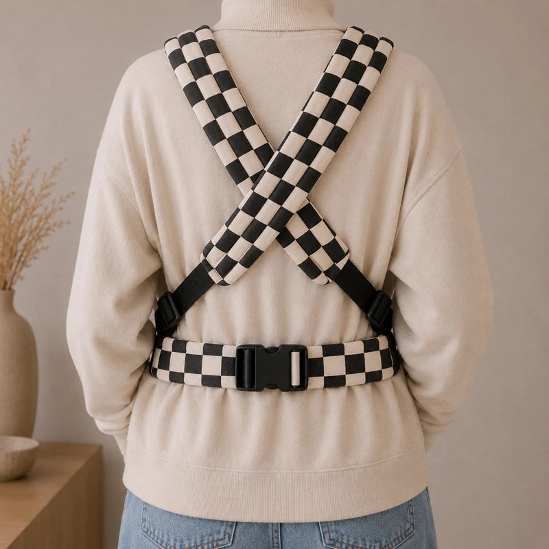 Porte-Bébé Physiologique Damier Noir