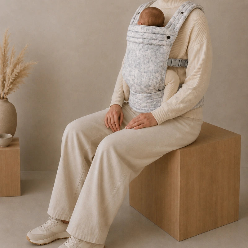 Porte-Bébé Physiologique Gris Marbré