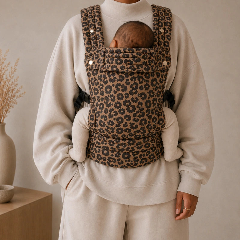 Porte-Bébé Physiologique Léopard Camel