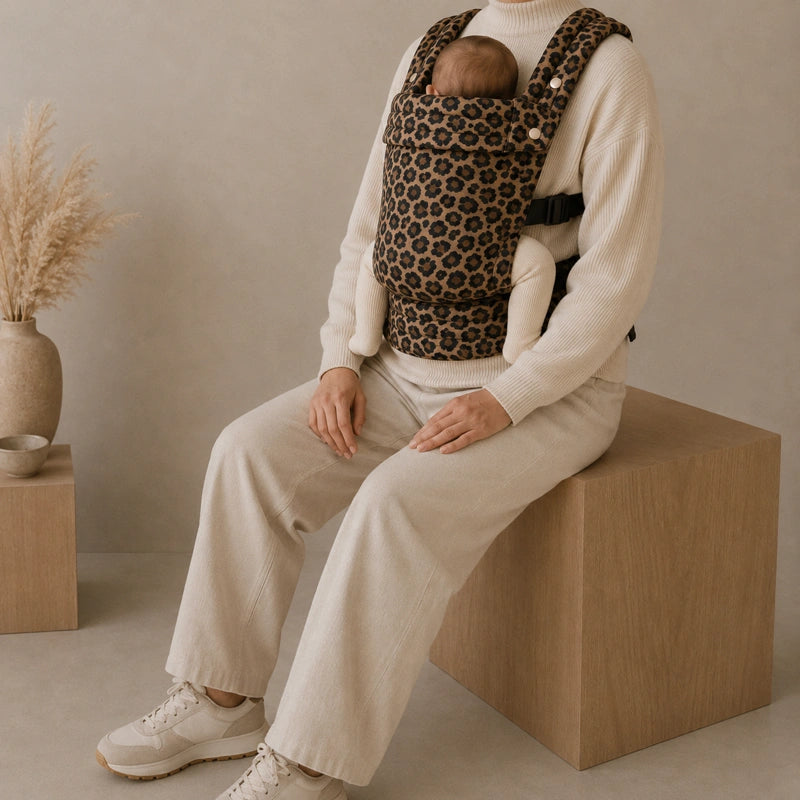 Porte-Bébé Physiologique Léopard Camel