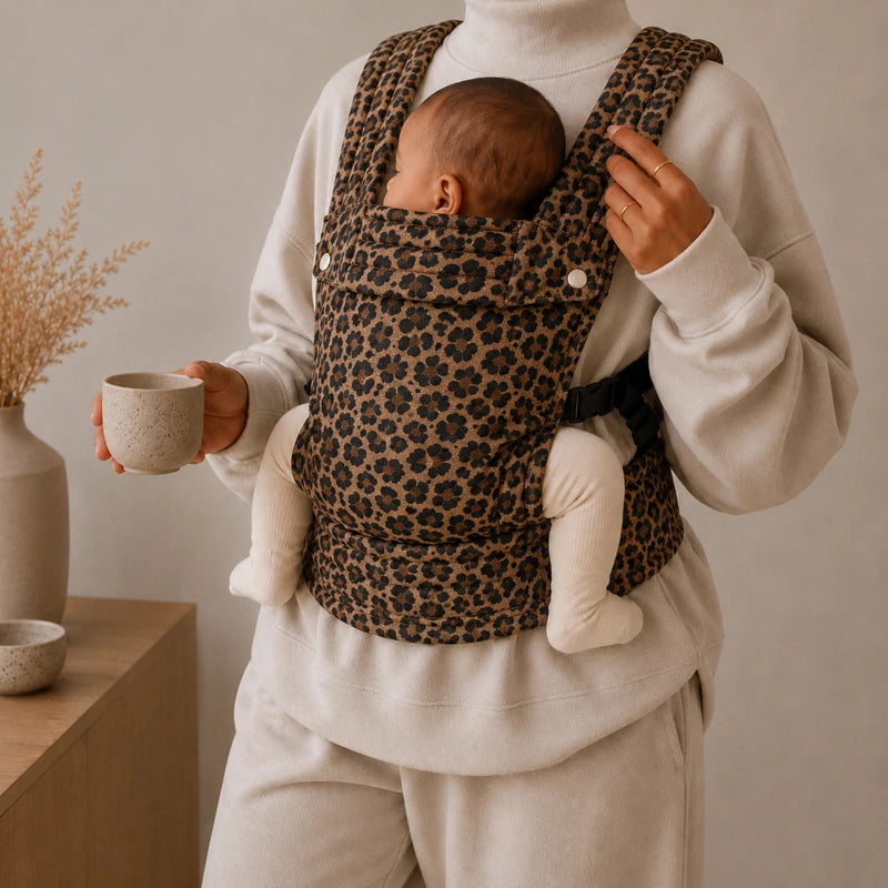 Porte-Bébé Physiologique Léopard Camel