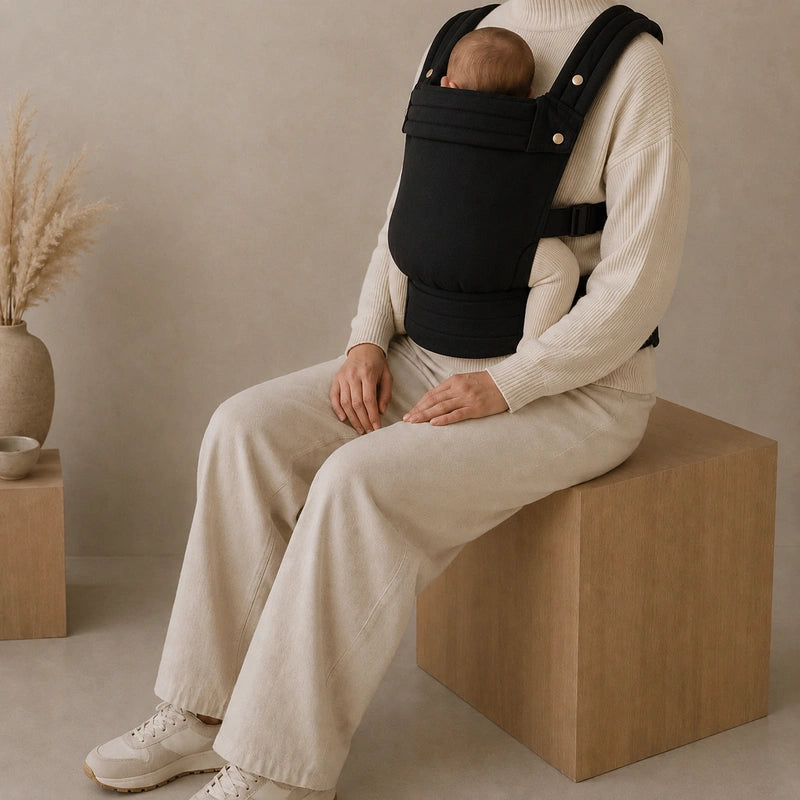 Porte-Bébé Physiologique Noir Obsidienne