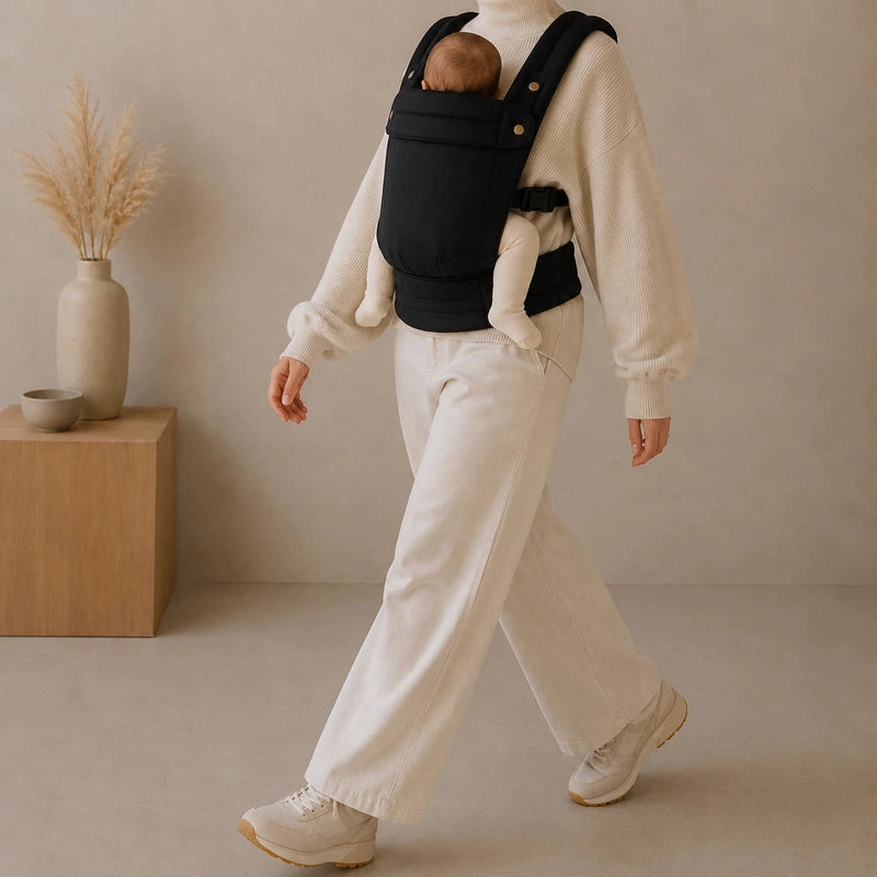 Porte-Bébé Physiologique Noir Obsidienne