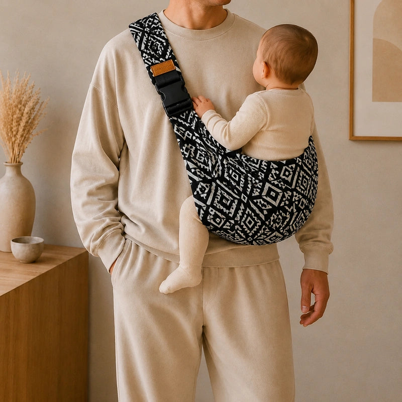 Porte-Bébé Hanche Aztèque Noir